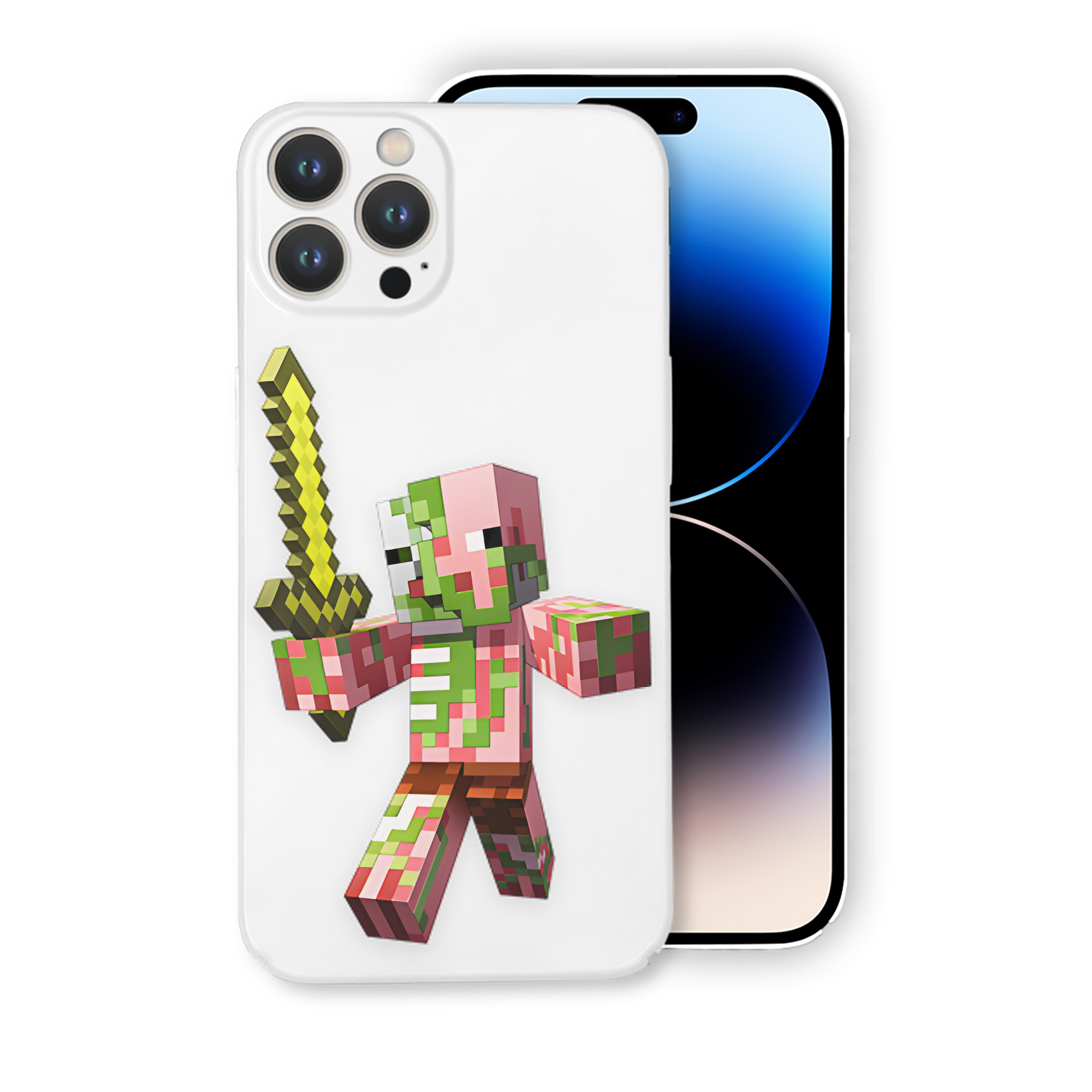 （画像用） マインクラフト ブロックの世界 Minecraft MC Block world 【iPhone 14シリーズ対応】ハードケース